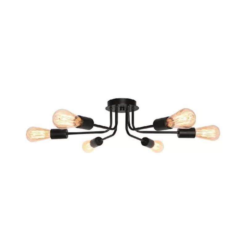 MX-PF8071/N - Plafón 6 Lámparas Color Negro